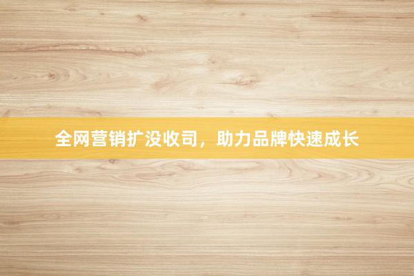 全网营销扩没收司，助力品牌快速成长