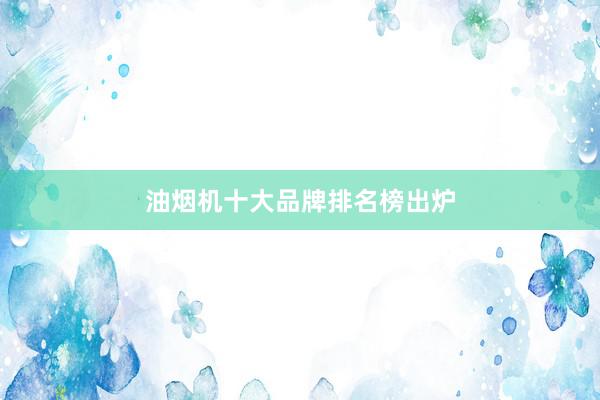 油烟机十大品牌排名榜出炉