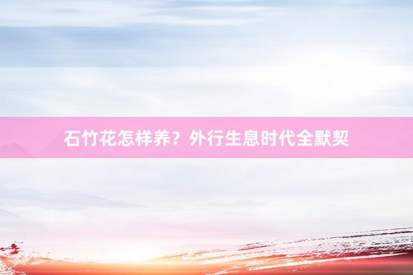 石竹花怎样养？外行生息时代全默契